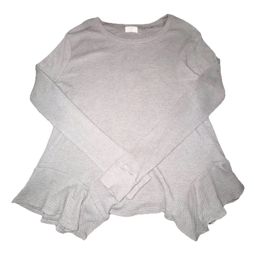 T. La Anthropologie Women's Waffle Knit Sweater Waterfall Blouse Top Size XL